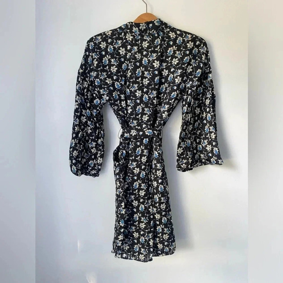 Veronica Beard Linen Dress Women’s 2 Samy Floral Print Tie Waist Mini Blue - Picture 4 of 9